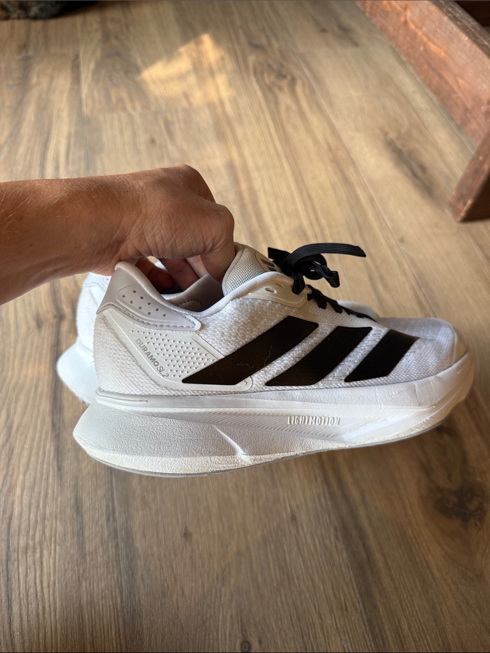 adidas White Sneakers with Black Three Stripes